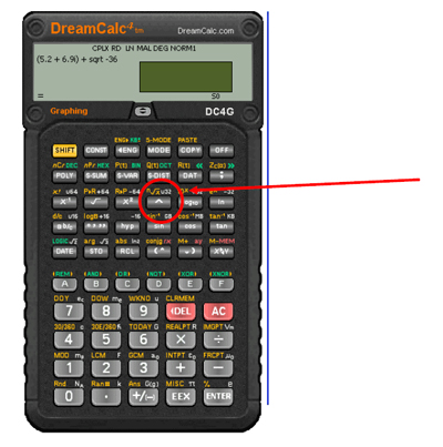 Image of a calculator with the “^” key highlighted