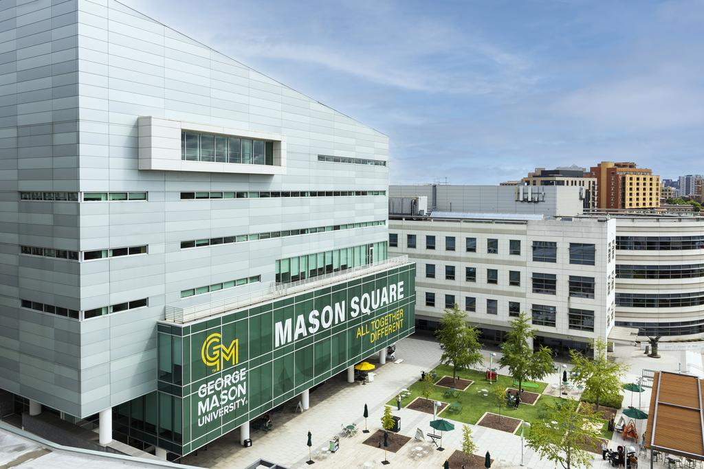 An aerial view of Mason Square.