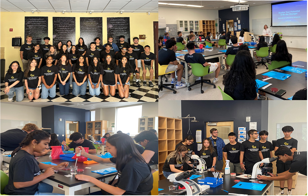A photo collage of students